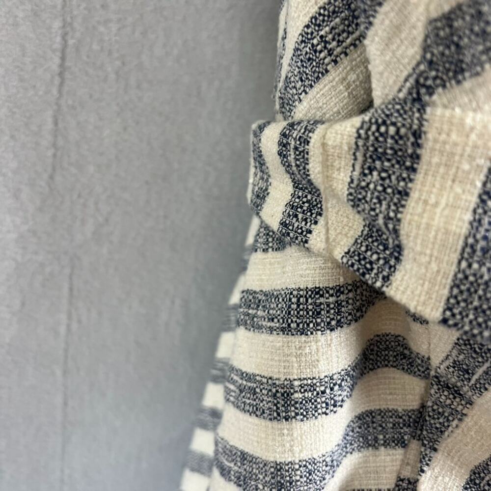 Banana Republic Dress Women's 10 P Tiered Grey Striped Fringe Asymmetrical Belt - Picture 12 of 13